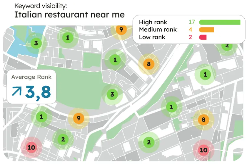 Interfaz de Google Maps mostrando restaurantes